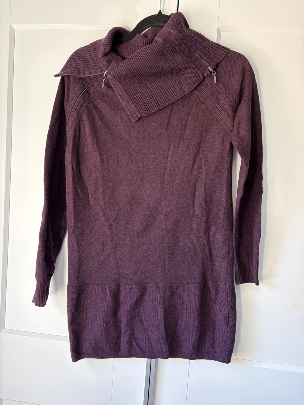 Thyme Maternity Cozy Wine Purple Cowl Neck Sweater Size small